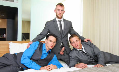 Hot boysAddison Graham, Damien Michaels and Landon Mycles in hot threesome anal sex