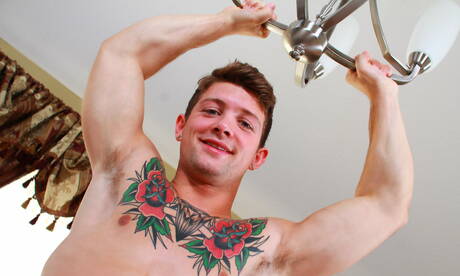 Two american dudes hunk Anthony Verusso and hunk Sebastian Kross have a hot couple sex