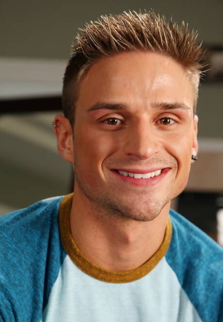 Famous americans, beautiful boy Jackson Taylor and husky guy Troy Accola fuck ass after blowjob