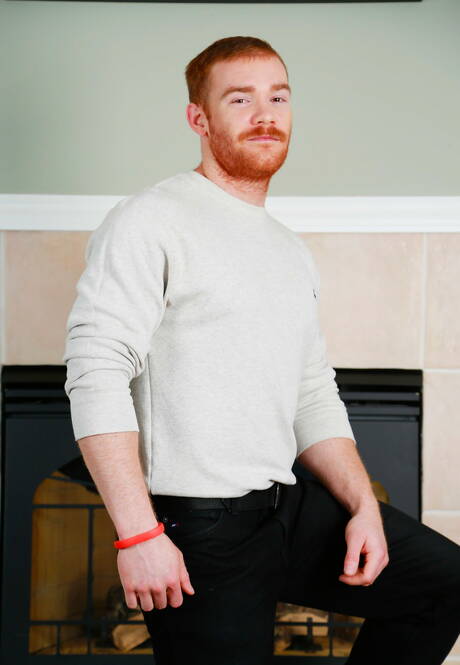 Redhead beard James Jamesson likcing and fucking hairy pussy