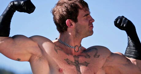 Tyler, Taylor, Christian, Conner, Hugh in latex licking ass in group