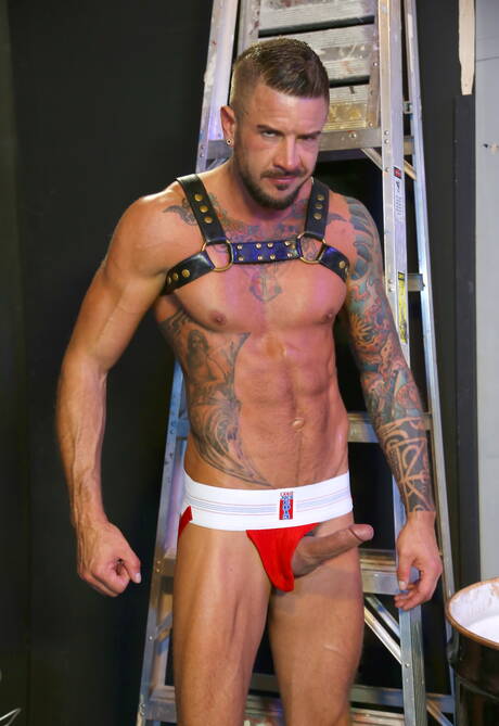 American stud Dolf Dietrich and stud Daniel Duress fuck ass after blowjob