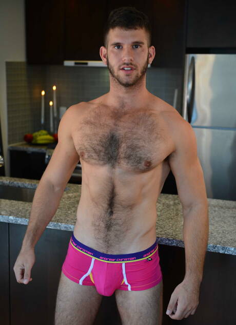 Hot american boys husky guy Bennett Anthony and hairy stud Jimmy Fanz have a good anal sex in kitchen