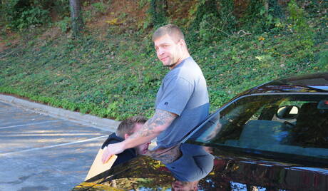 Nice american buddies hot bear Colby Jansen and mature bear Aaron Bruiser have a hot couple scene outside