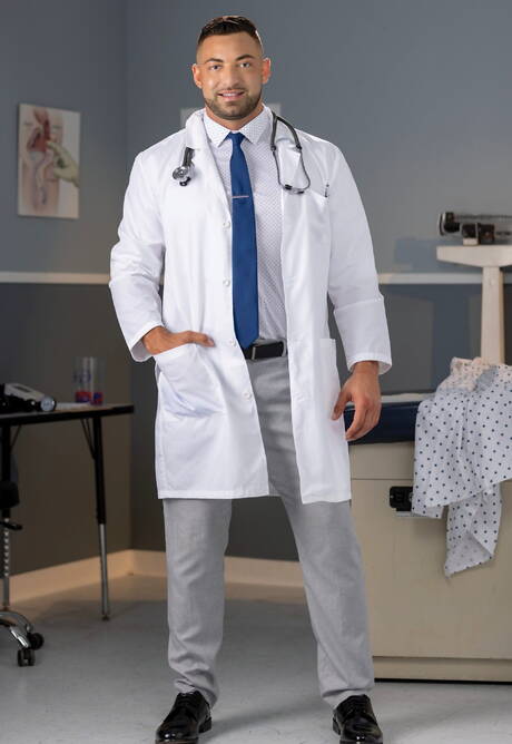 Ebony husky guy Adrian Hart and  Lucca Mazzi in black on white anal sex