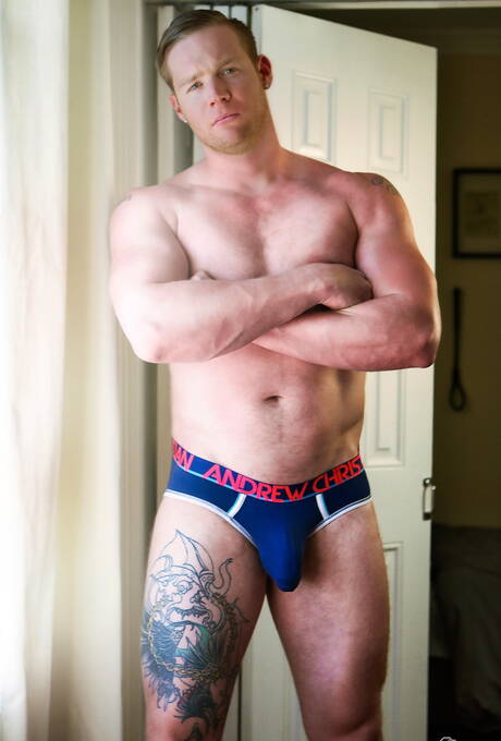 American strongman Jay Dymel and  Ryan Stone fuck ass after blowjob