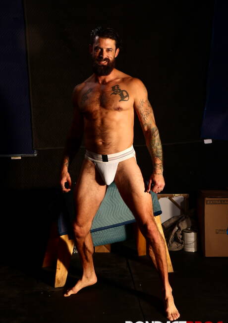 American pornstars hairy bear Alpha Wolfe and beefy Devin Franco fuck ass after sucking cock