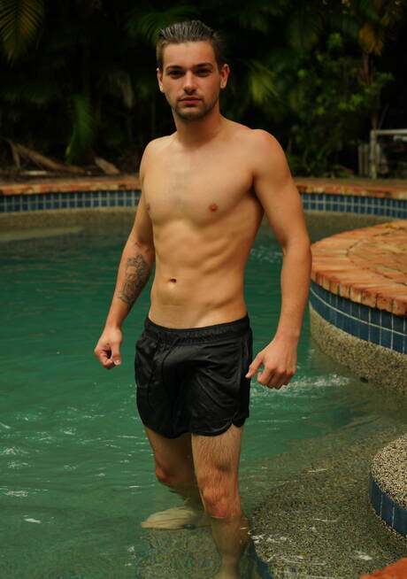 Pretty american guys hunky guy Johnny Rapid and well-built Johnny Bandera love each other at the pool