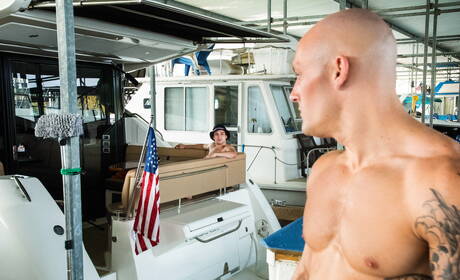 Two american dudes hunky guy Johnny Rapid and tough guy Trevor Laster have a hot couple scene outside