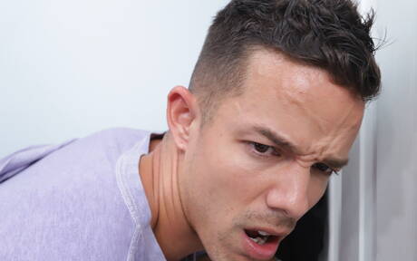 Two american dudes well-built Devin Trez and stud Nic Sahara in hot interracial ass fuck action