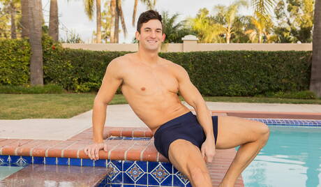 Stud Joey and american hunk Dillan have anal sex in the pool
