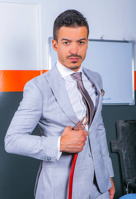 Muscular Jonathan Miranda and muscular Ricky Blue likes to be roped