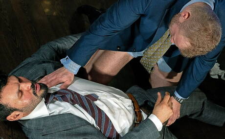 Tough guy Jean Franko and beefcake Malek Tobias have a good oral sex