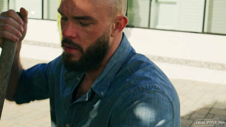 Hot american dudes hot twink Jack Bailey and muscular Cliff Jensen drilling an ass outside