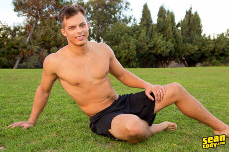 Nasty boys Jayden, Blake and Jake Porter have a hot threesome sex outdoor