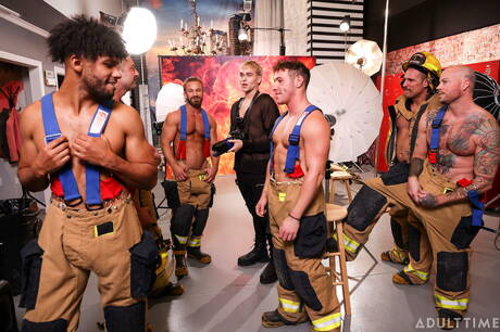 Sean Duran Jake Jackson Tony Genius Kyle Fletcher Bruce Jones Lucca Mazzi and Trent Marx in firemen gangbang