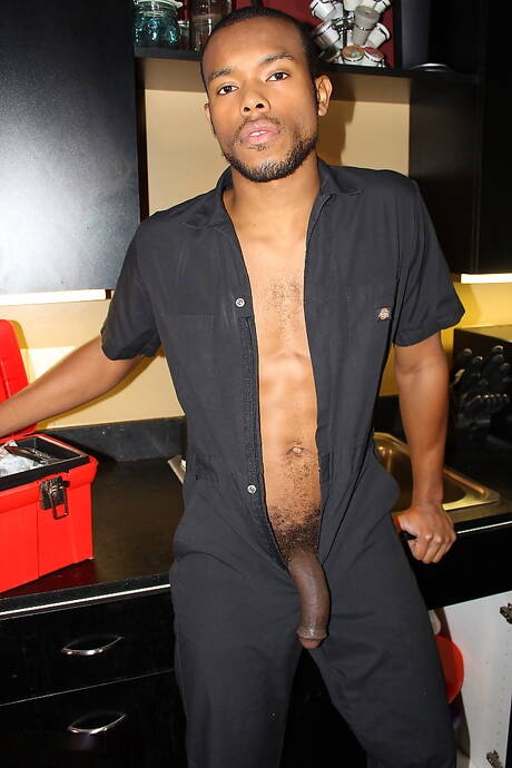 Sexy americans, young dude Murphy Maxwell and husky guy Timarrie Baker in interracial love