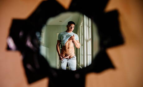 American young Avery Jones and husky guy Sebastian Green in hot anal sex