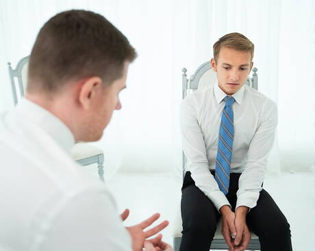 Two american dudes husky guy Cameron Basinger and hunk Legrand Wolf do a handjob