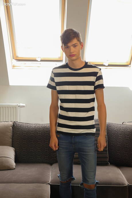 Young boy Curtis Cameron shows a perfect body