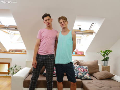 Young dude Danny Rose and hot twink Kieran Karlsson in hot ass fuck action