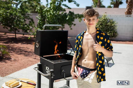 Hot american dudes strong bull Bruce Beckham and bull Dom King make a love outdoor